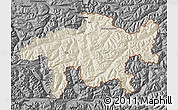 Shaded Relief Map of Graubünden, darken, desaturated