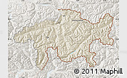 Shaded Relief Map of Graubünden, lighten