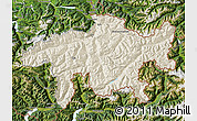 Shaded Relief Map of Graubünden, satellite outside