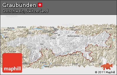 Classic Style Panoramic Map of Graubünden
