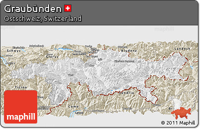 Classic Style Panoramic Map of Graubünden