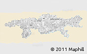 Classic Style Panoramic Map of Graubünden, single color outside