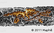 Physical Panoramic Map of Graubünden, desaturated
