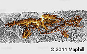 Physical Panoramic Map of Graubünden, lighten, desaturated