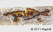 Physical Panoramic Map of Graubünden, lighten