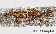 Physical Panoramic Map of Graubünden, lighten, semi-desaturated