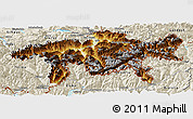 Physical Panoramic Map of Graubünden, shaded relief outside