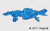 Political Panoramic Map of Graubünden, cropped outside