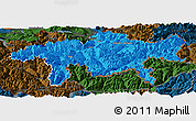 Political Panoramic Map of Graubünden, darken