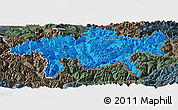 Political Panoramic Map of Graubünden, darken, semi-desaturated