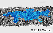 Political Panoramic Map of Graubünden, desaturated