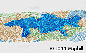 Political Panoramic Map of Graubünden, lighten