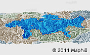 Political Panoramic Map of Graubünden, lighten, semi-desaturated