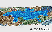Political Panoramic Map of Graubünden, semi-desaturated