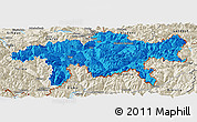 Political Panoramic Map of Graubünden, shaded relief outside
