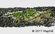 Satellite Panoramic Map of Graubünden, darken, semi-desaturated