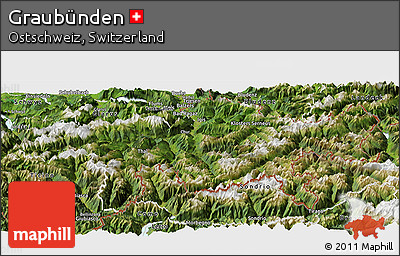 Satellite Panoramic Map of Graubünden