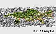 Satellite Panoramic Map of Graubünden, lighten, desaturated