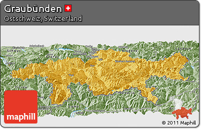 Savanna Style Panoramic Map of Graubünden
