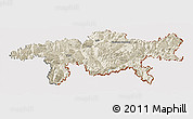 Shaded Relief Panoramic Map of Graubünden, cropped outside