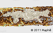 Shaded Relief Panoramic Map of Graubünden, physical outside