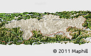 Shaded Relief Panoramic Map of Graubünden, satellite outside