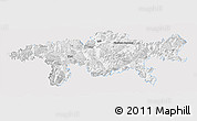 Silver Style Panoramic Map of Graubünden, single color outside