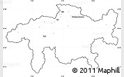 Blank Simple Map of Graubünden, cropped outside