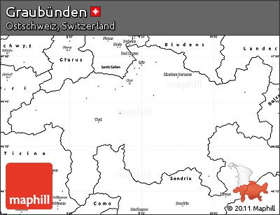 Blank Simple Map of Graubünden
