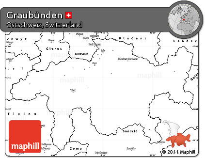 Blank Simple Map of Graubünden