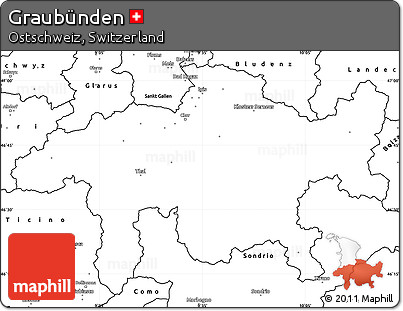 Blank Simple Map of Graubünden