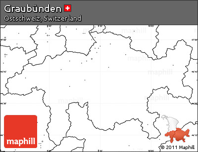 Blank Simple Map of Graubünden, no labels