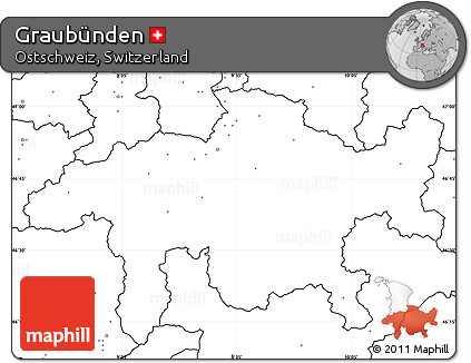 Blank Simple Map of Graubünden, no labels