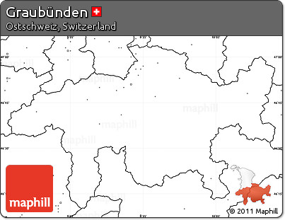 Blank Simple Map of Graubünden, no labels