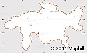 Classic Style Simple Map of Graubünden, cropped outside
