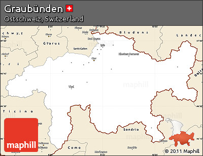 Classic Style Simple Map of Graubünden