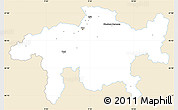 Classic Style Simple Map of Graubünden, single color outside