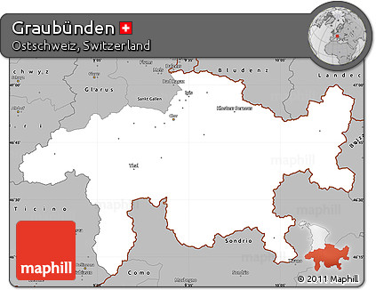 Gray Simple Map of Graubünden