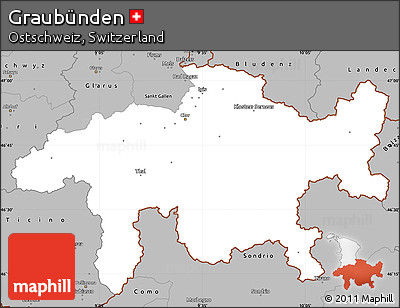 Gray Simple Map of Graubünden