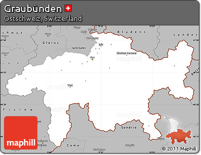 Gray Simple Map of Graubünden