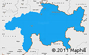 Political Simple Map of Graubünden, single color outside, borders and labels