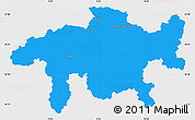 Political Simple Map of Graubünden, single color outside