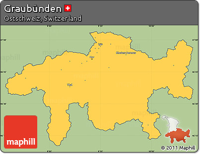 Savanna Style Simple Map of Graubünden, cropped outside