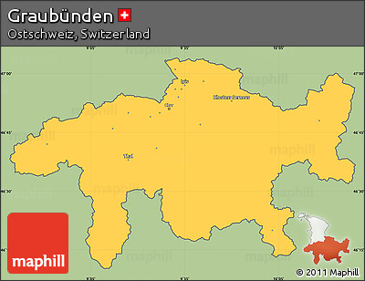 Savanna Style Simple Map of Graubünden, cropped outside