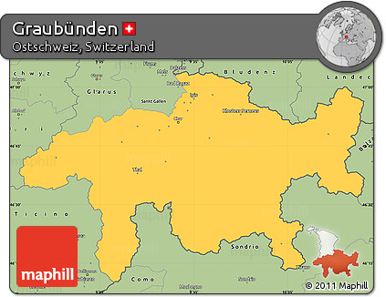 Savanna Style Simple Map of Graubünden
