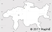 Silver Style Simple Map of Graubünden, cropped outside