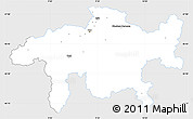 Silver Style Simple Map of Graubünden, single color outside