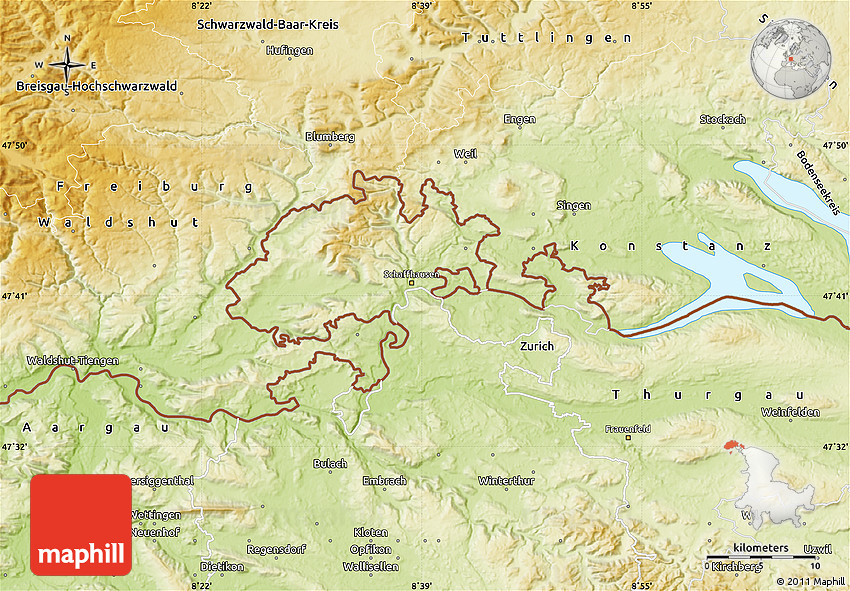 Physical Map of Schaffhausen