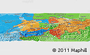 Political Panoramic Map of Switzerland, political shades outside