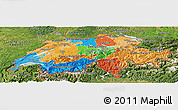 Political Panoramic Map of Switzerland, satellite outside